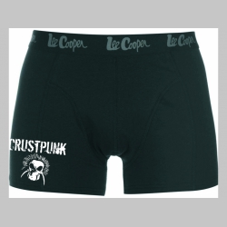 Crust Punk čierne trenírky BOXER s tlačeným logom,  top kvalita 95%bavlna 5%elastan